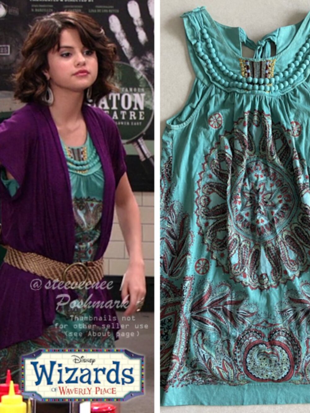 Tie Neck Paisley Boho Tunic ASO Alex Russo